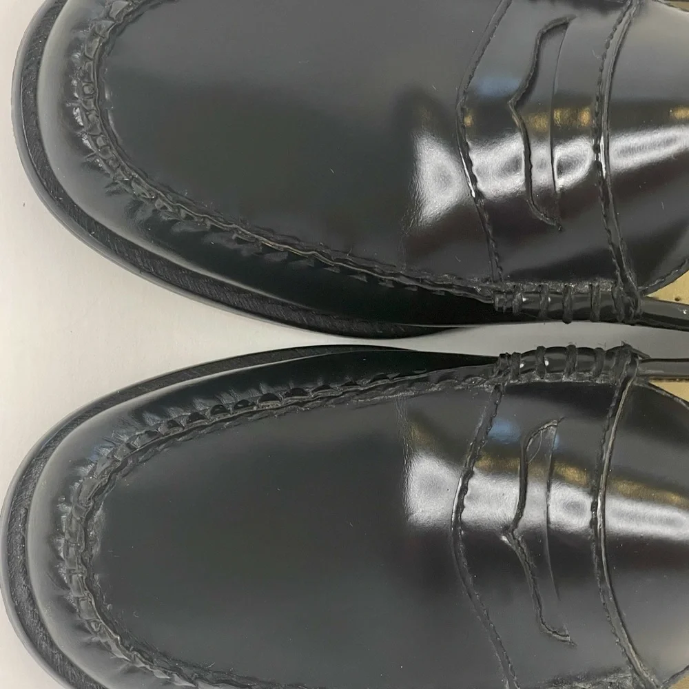 G.H. Bass & Co. Black Leather Penny Loafer Mules